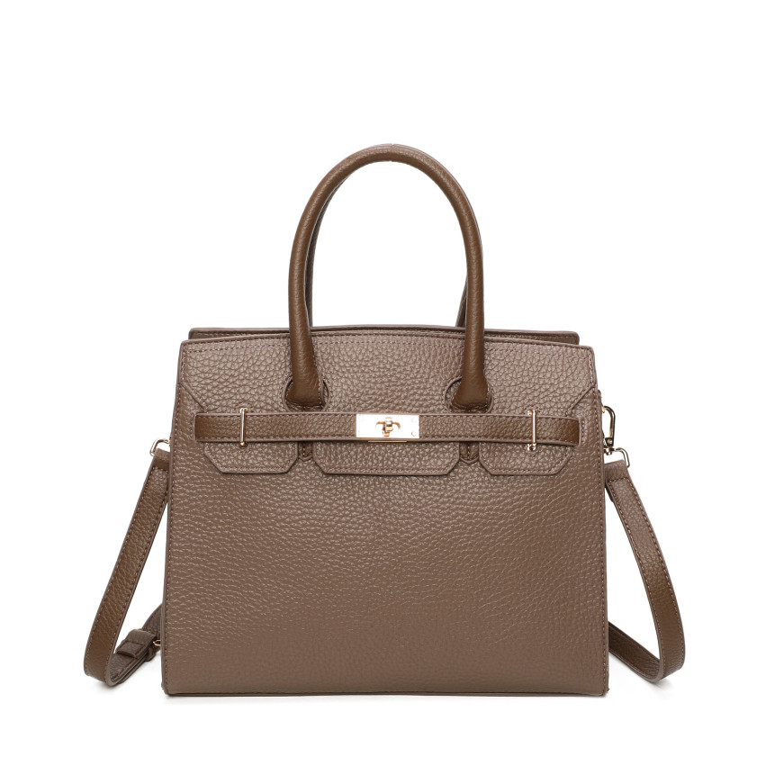 Shopper Bag with Gold Details