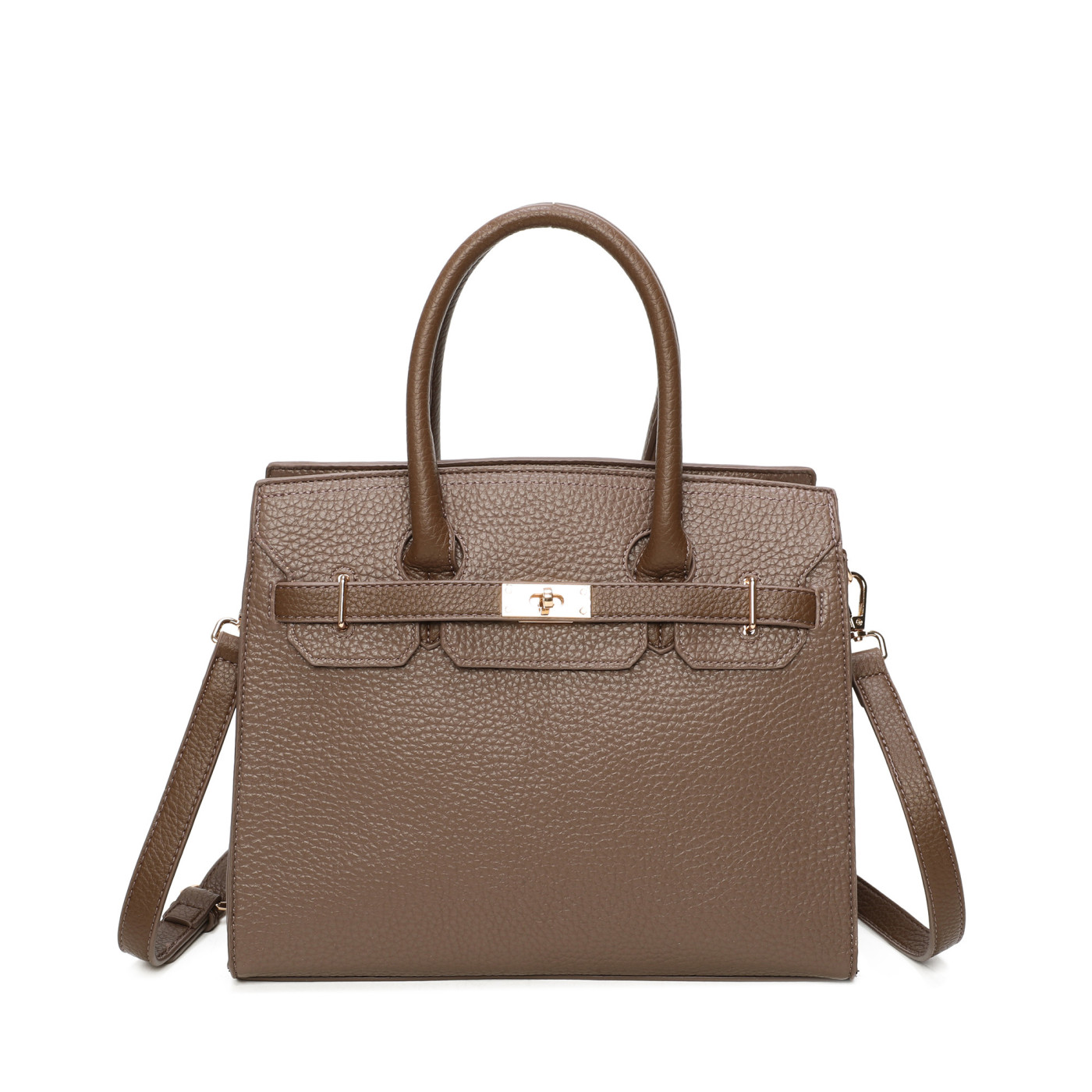 Shopper Bag with Gold Details