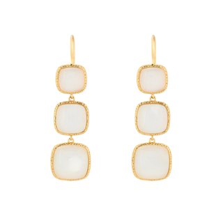 Boucles d'oreilles avec 3 pierres GB