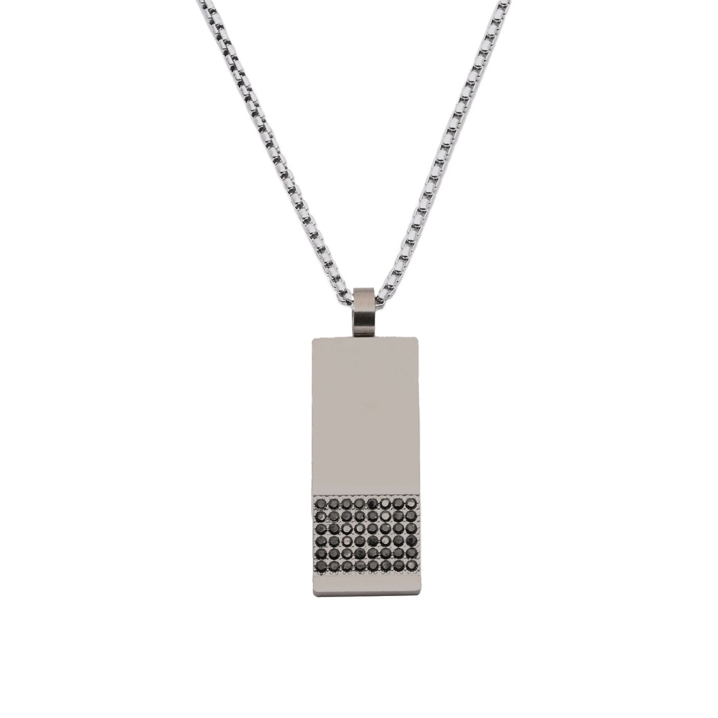 Collier en acier de homme pierres GB