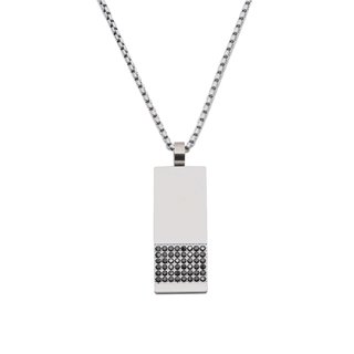 Collar en acero de hombre piedras GB