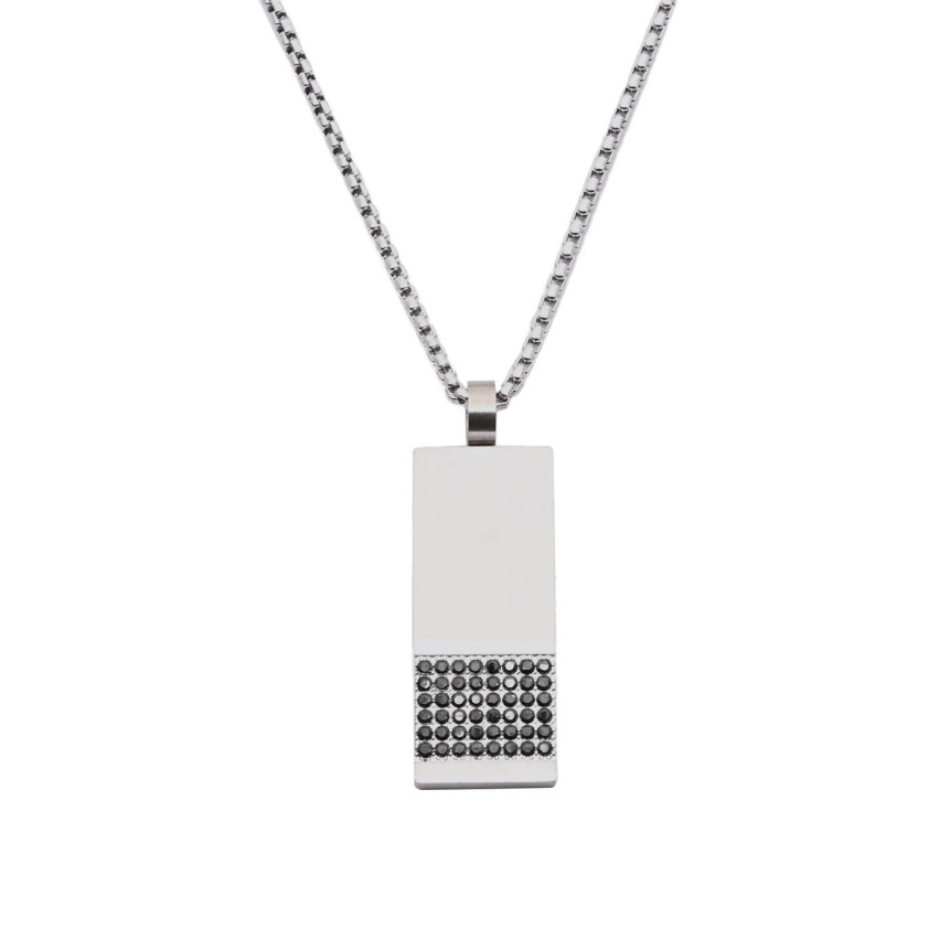 Collier en acier de homme pierres GB