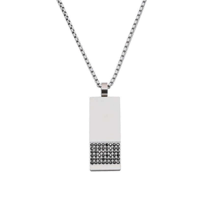 Collier en acier de homme pierres GB