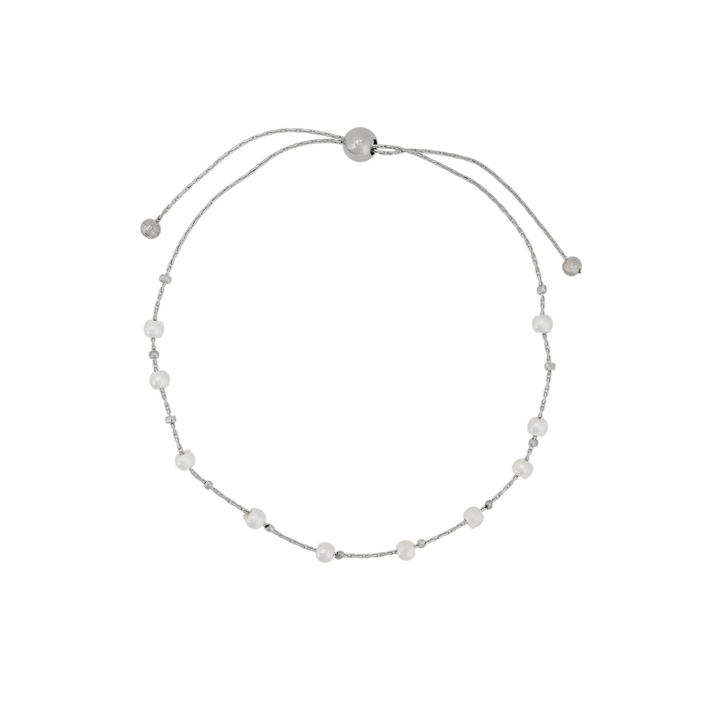 Pulseira ajustável em aço pérolas GB