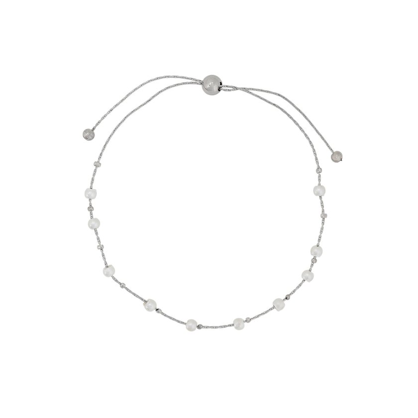 Pulseira ajustável em aço pérolas GB