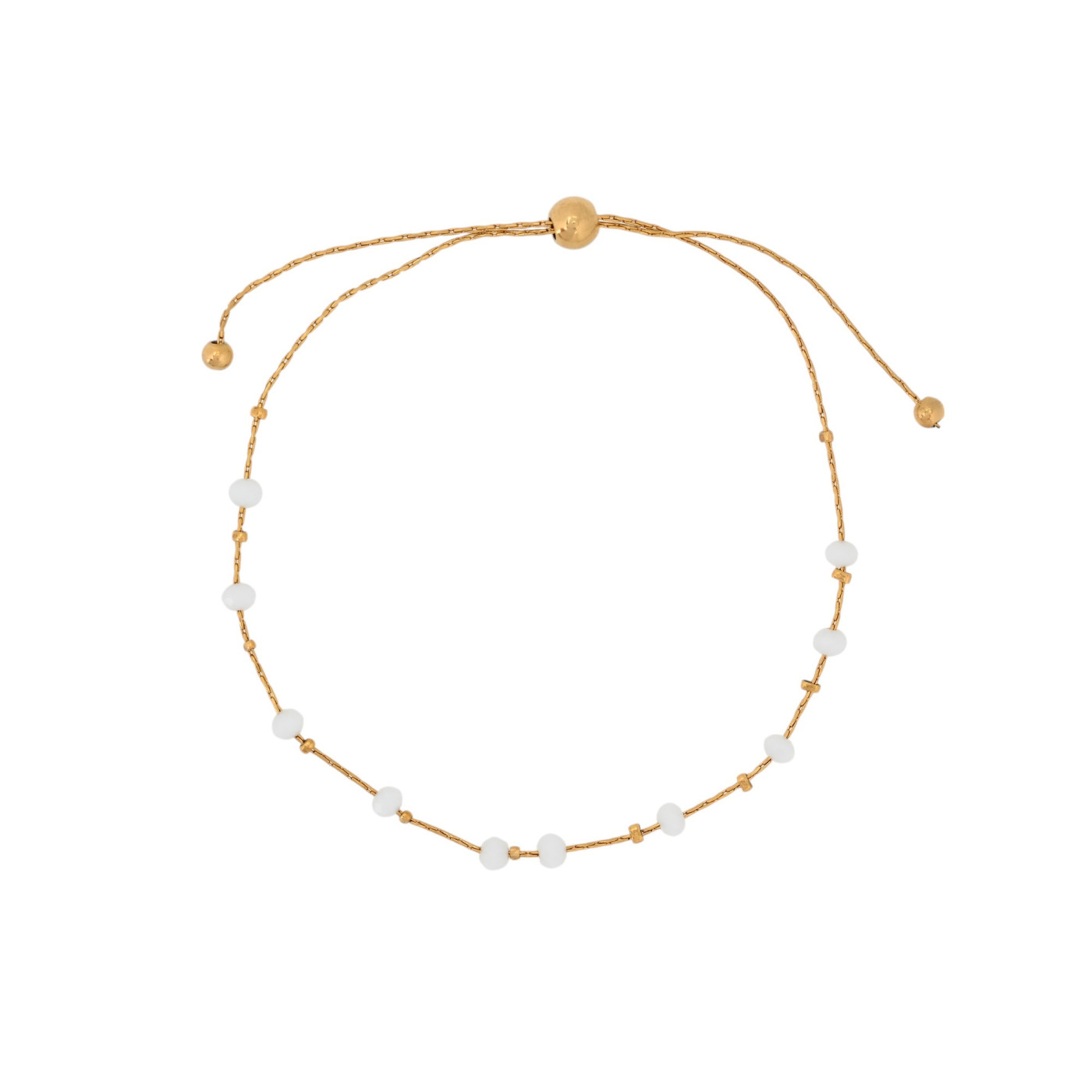 Adjustable steel bracelet white GB