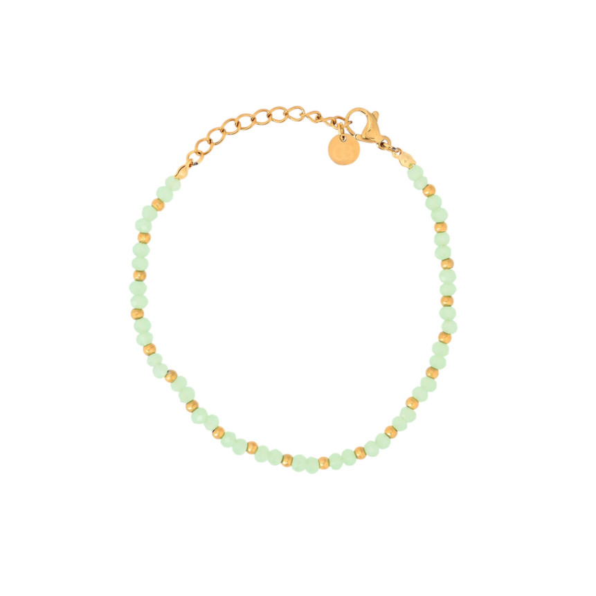 Steel bracelet stones in color green GB