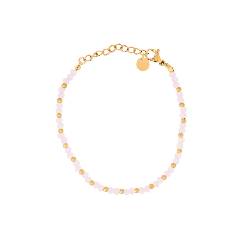 Steel bracelet stones in color light pink GB