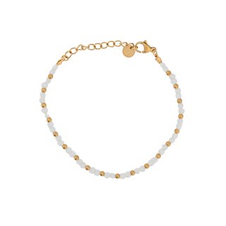 Pulseira em aço pedras de cor branca GB