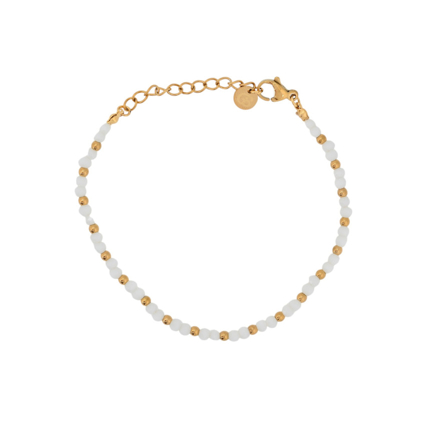 Steel bracelet stones in color white GB