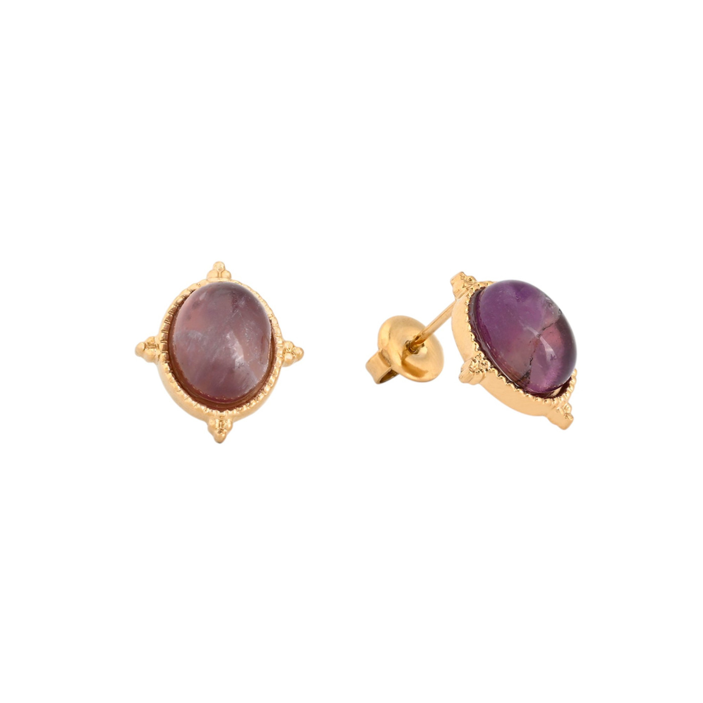 Boucles d\'oreilles en acier rond GB