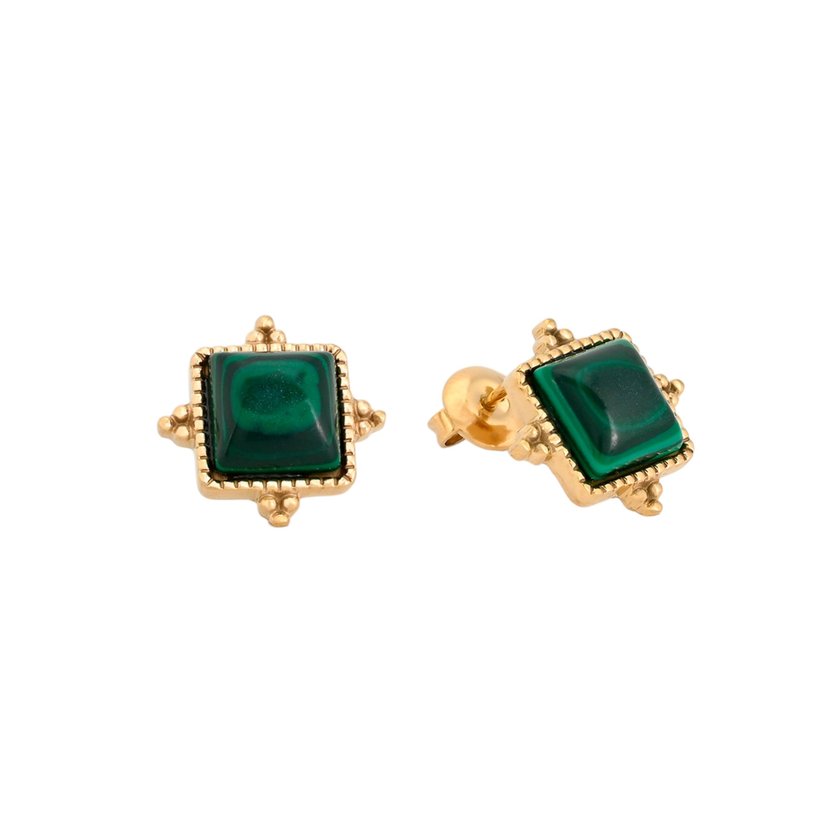 Boucles d'oreilles en acier irrégulier pierre GB