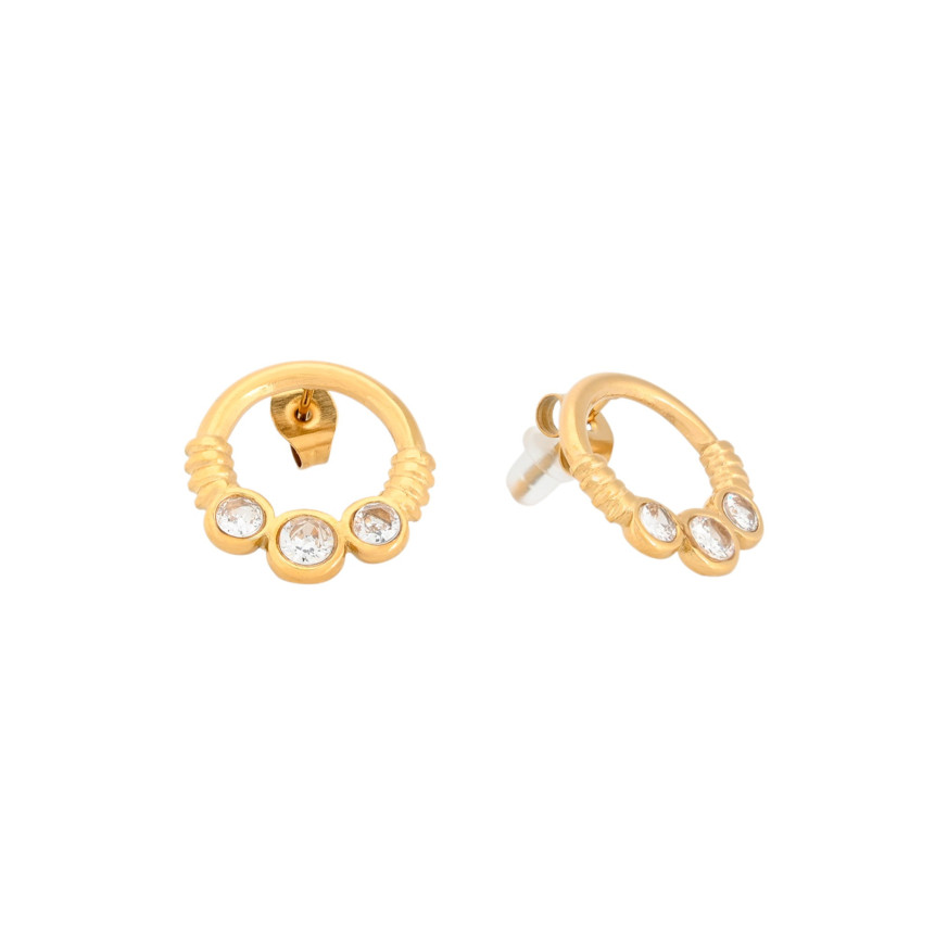 Boucles d\'oreilles en acier ronds GB