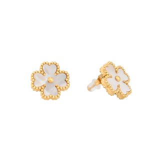 Pendientes en acero corazón textura y nácar GB