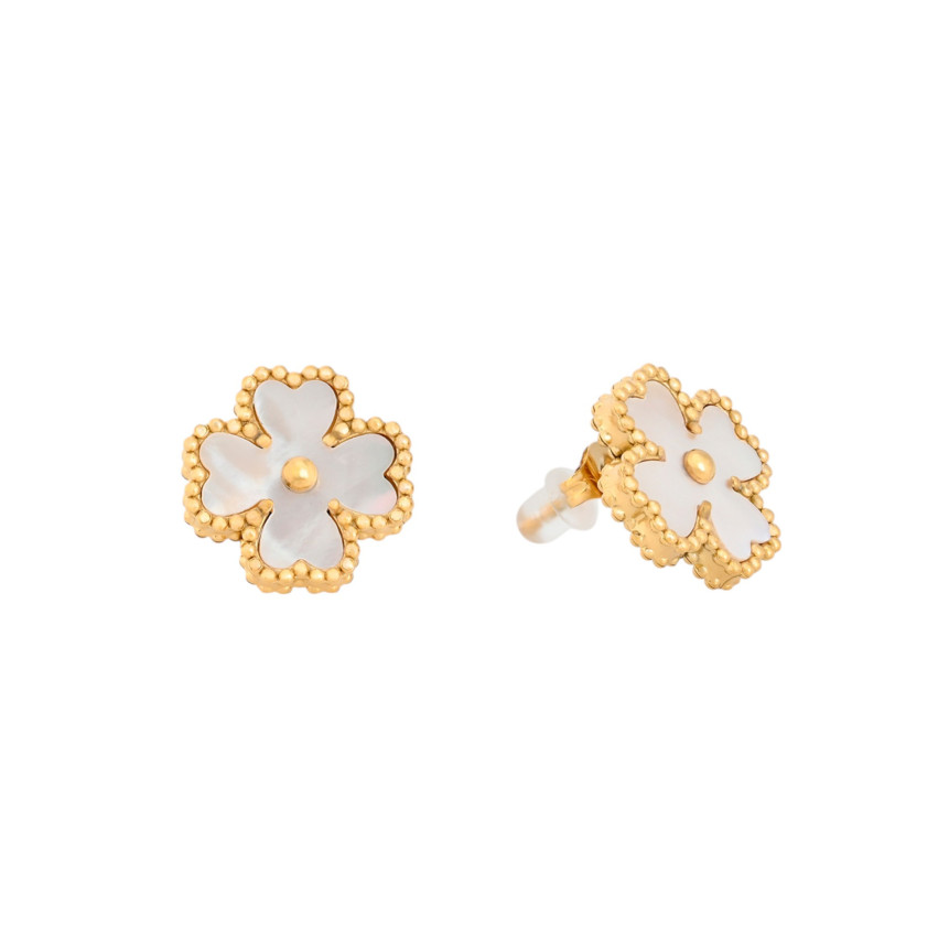 Pendientes en acero corazón textura y nácar GB