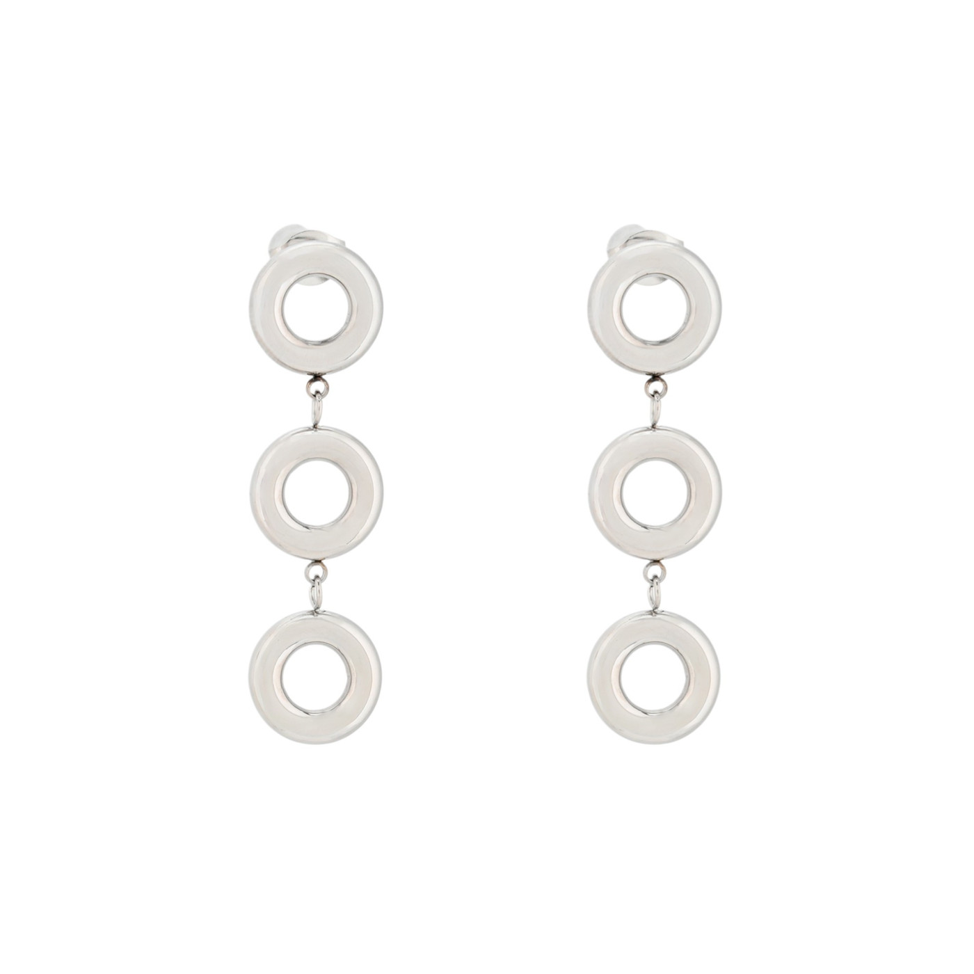 Boucles d\'oreilles en acier suspendu avec cercles GB