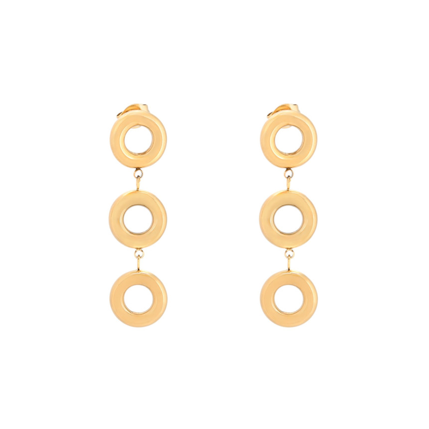 Boucles d\'oreilles en acier suspendu avec cercles GB