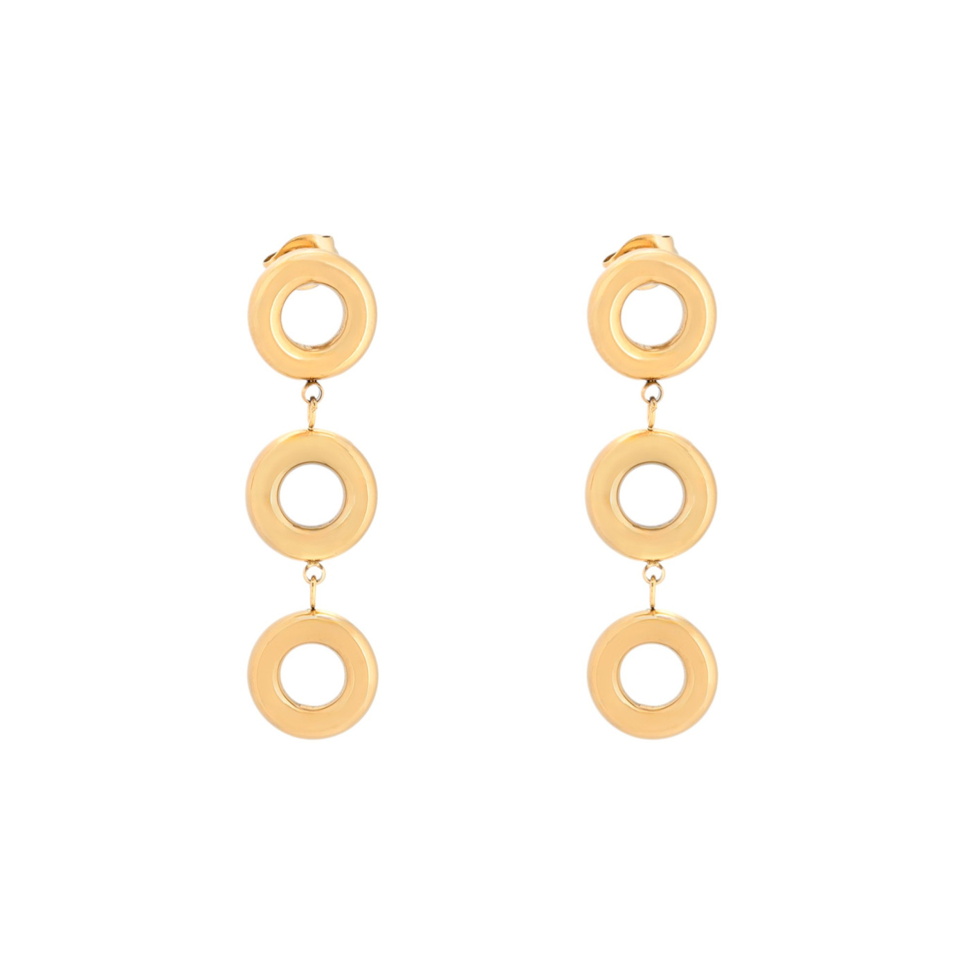 Steel earrings pending with circles GB