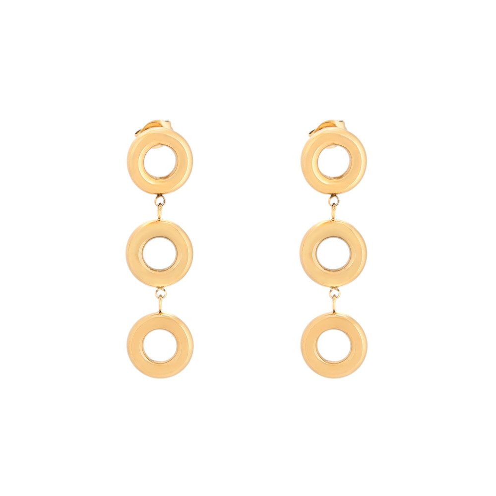 Steel earrings pending with circles GB