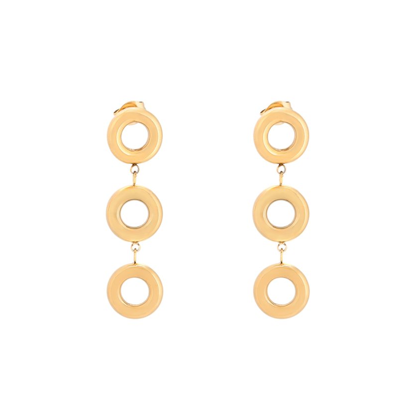 Pendientes en acero colgado con circulos GB