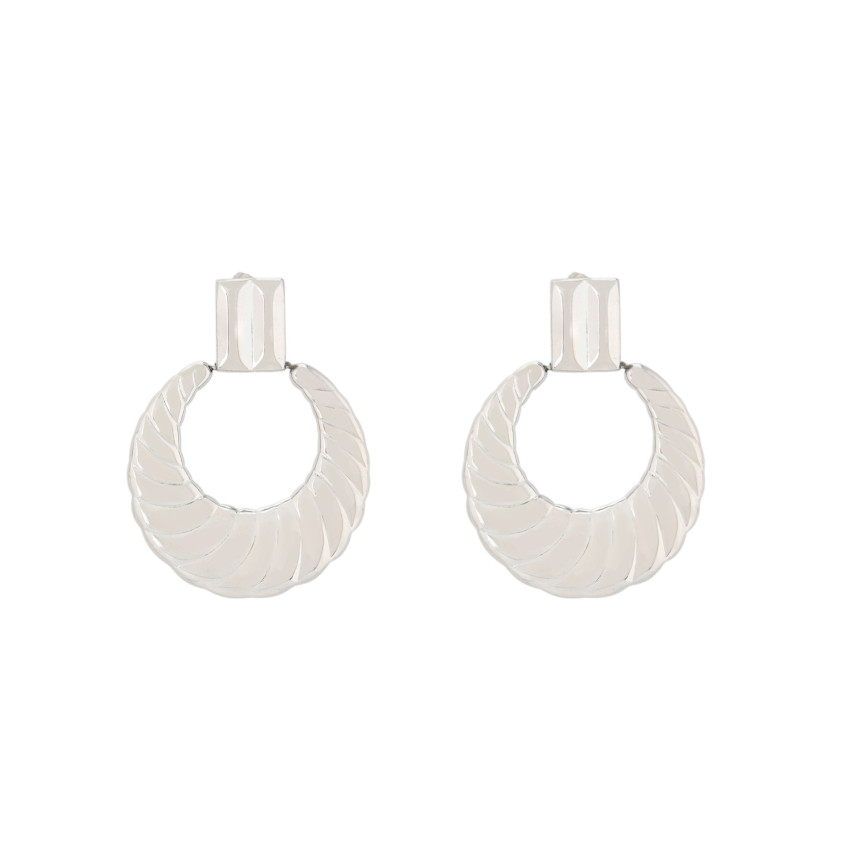 Textured steel earrings GB