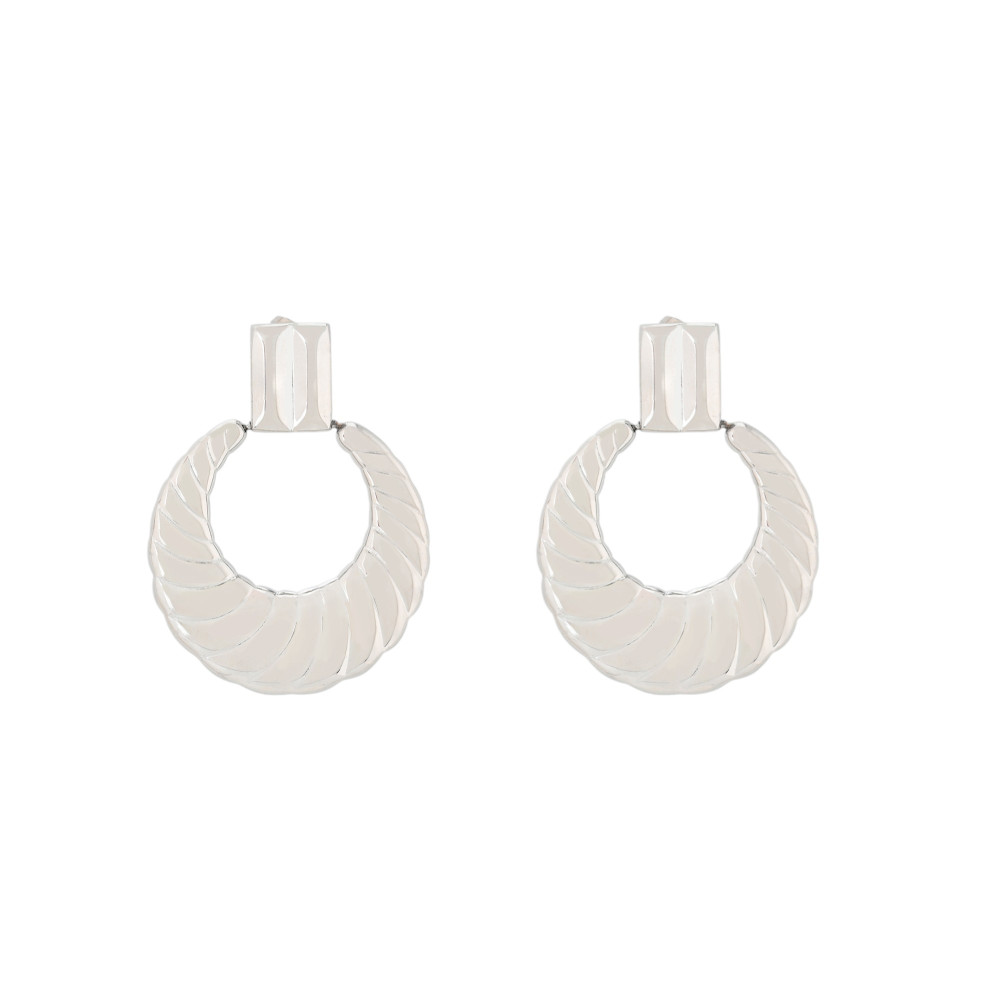 Textured steel earrings GB