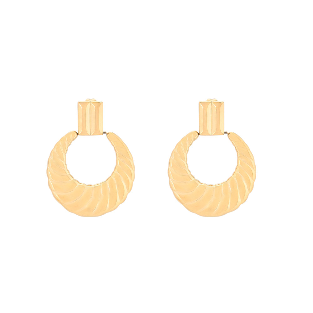 Textured steel earrings GB