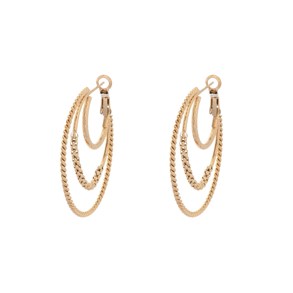 Boucles d\'oreilles à anneaux triples GB