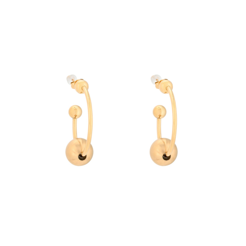 Aros en acero inoxidable con colgante bola GB