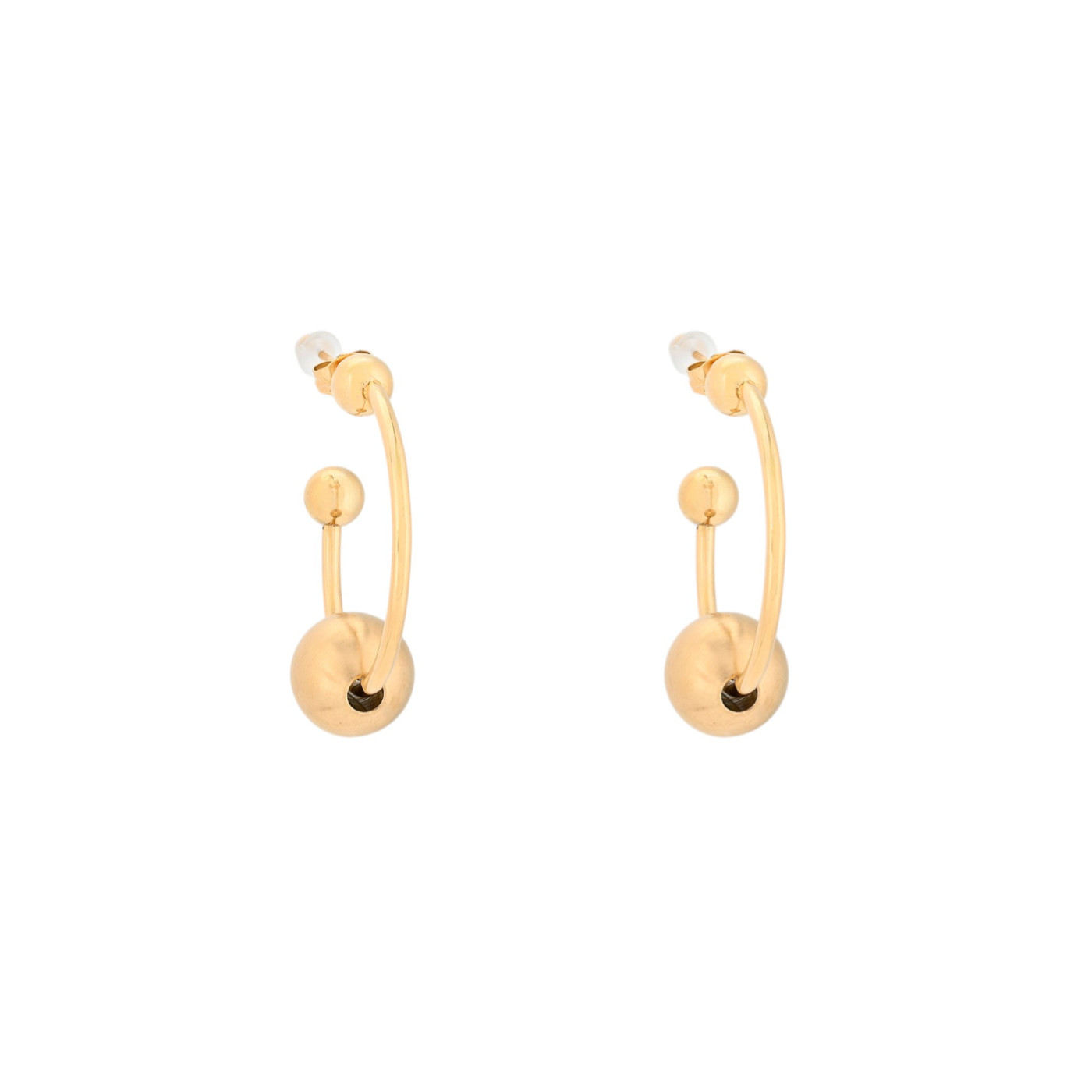 Aros en acero inoxidable con colgante bola GB