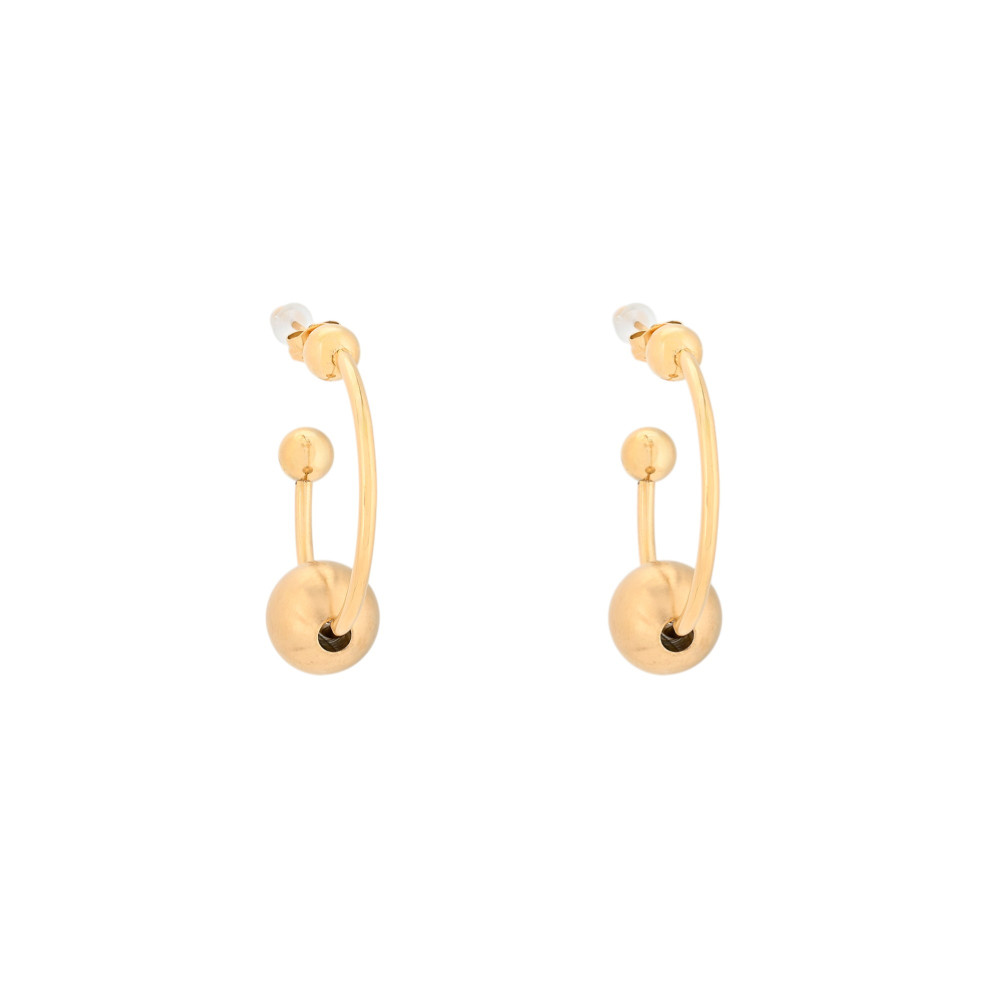 Aros en acero inoxidable con colgante bola GB