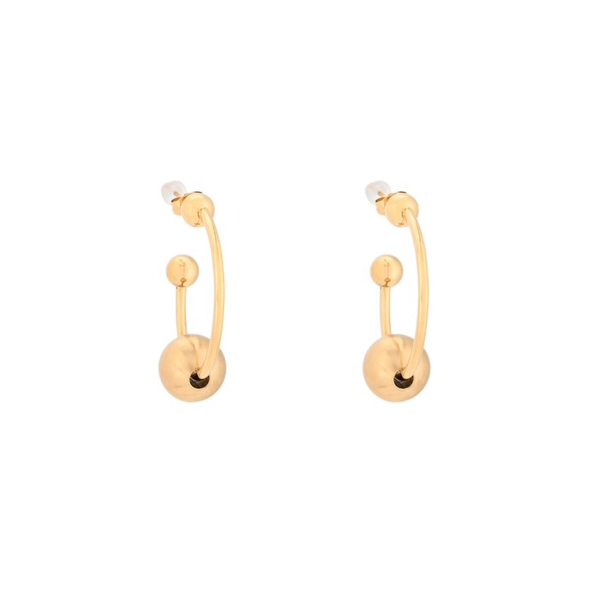 Stainless steel hoops with  with ball pendant GB