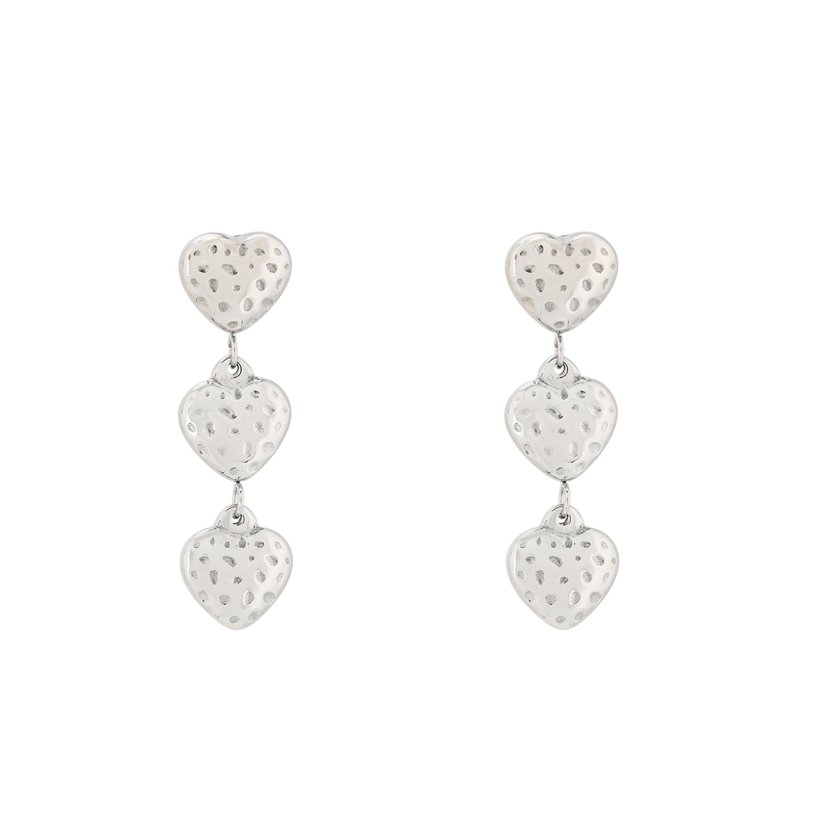 Pendientes acero colgado corazones GB