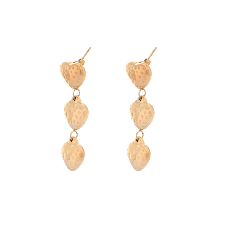 Pendientes acero colgado corazones GB