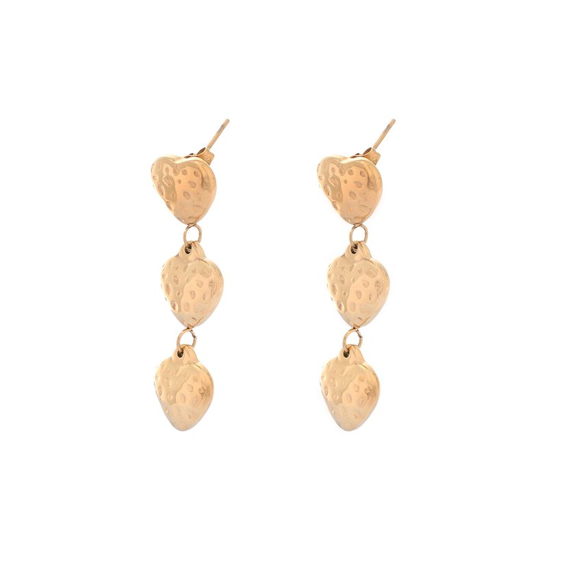 Boucles d'oreilles acier suspendu cœurs GB