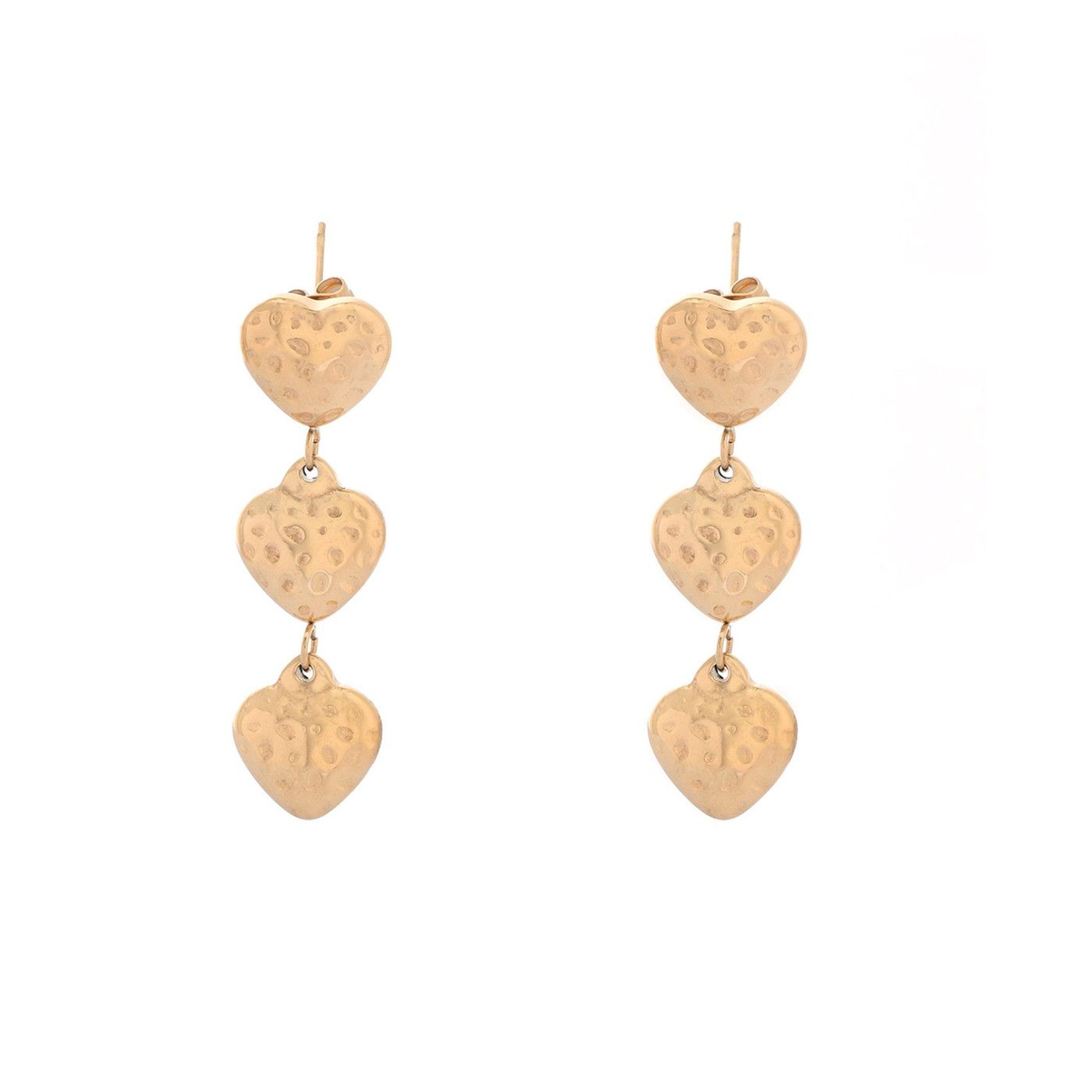 Pendientes acero colgado corazones GB