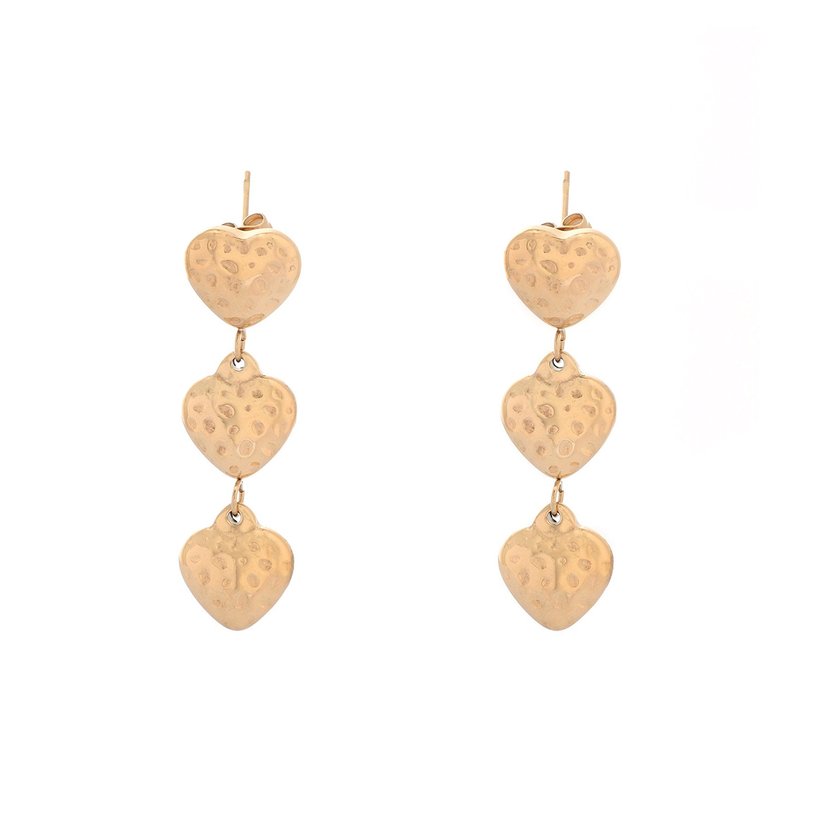 Pendientes acero colgado corazones GB