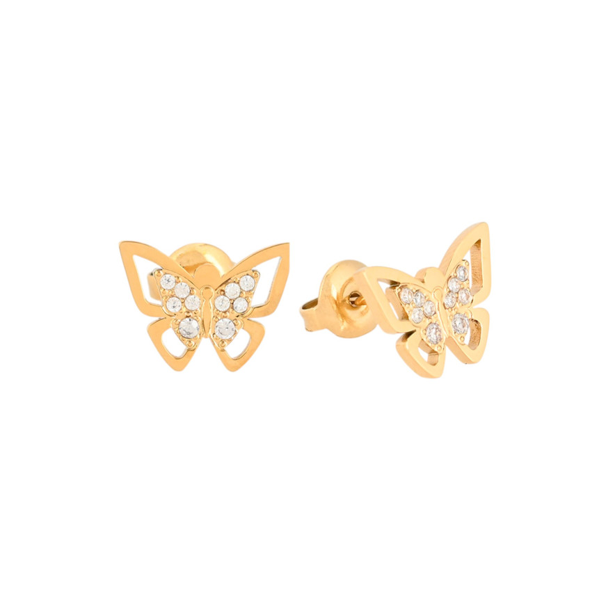 Steel earrings butterfly open GB