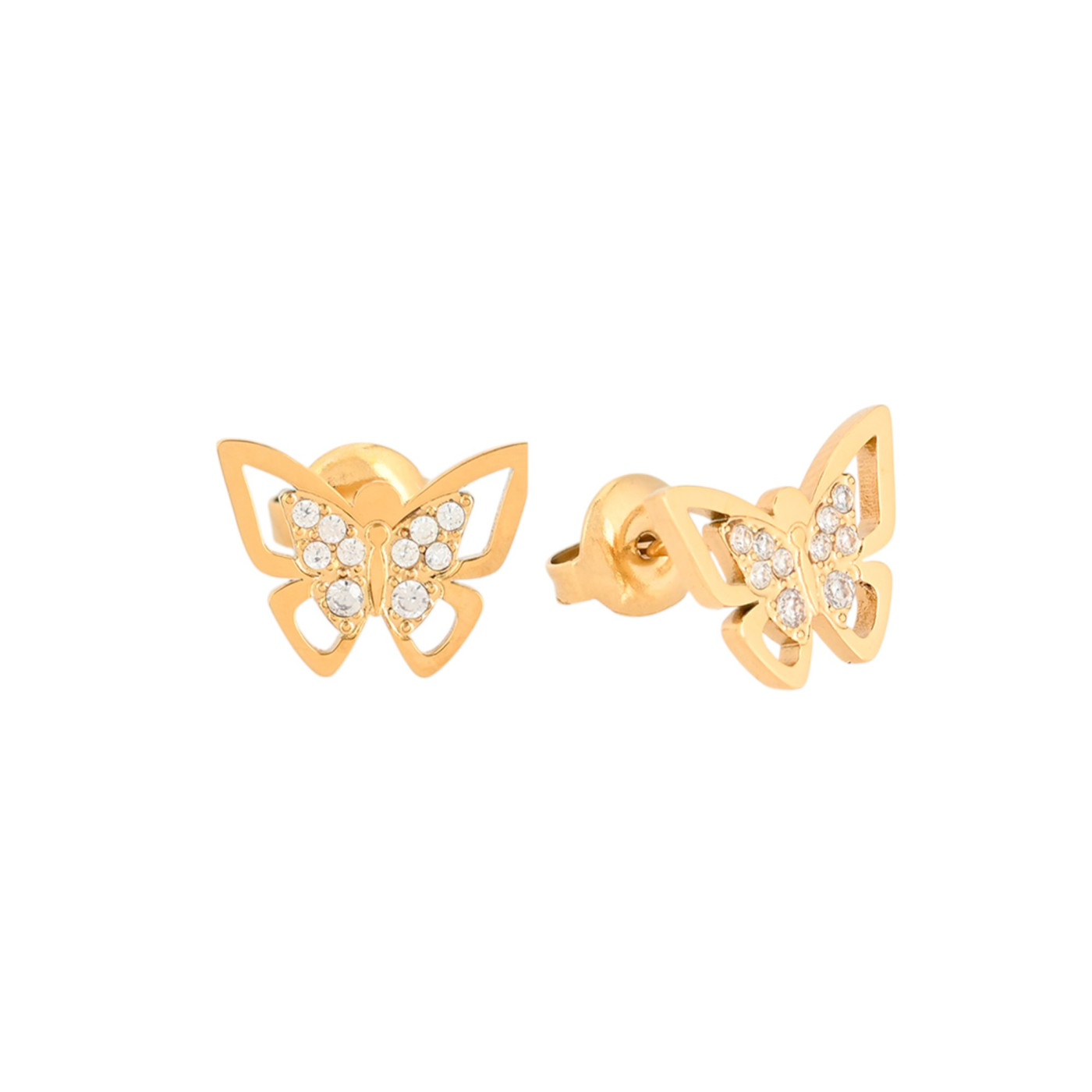 Boucles d\'oreilles en acier papillon ouvert GB