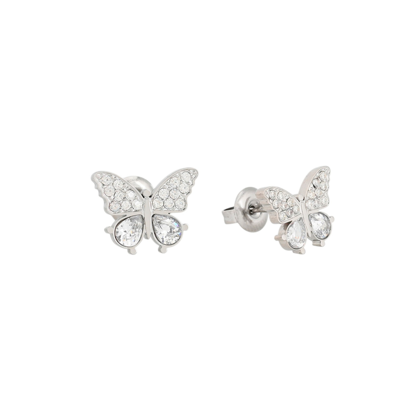 Boucles d\'oreilles en acier ovale papillon GB