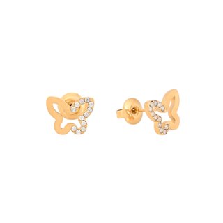 Steel earrings brilliants butterfly GB