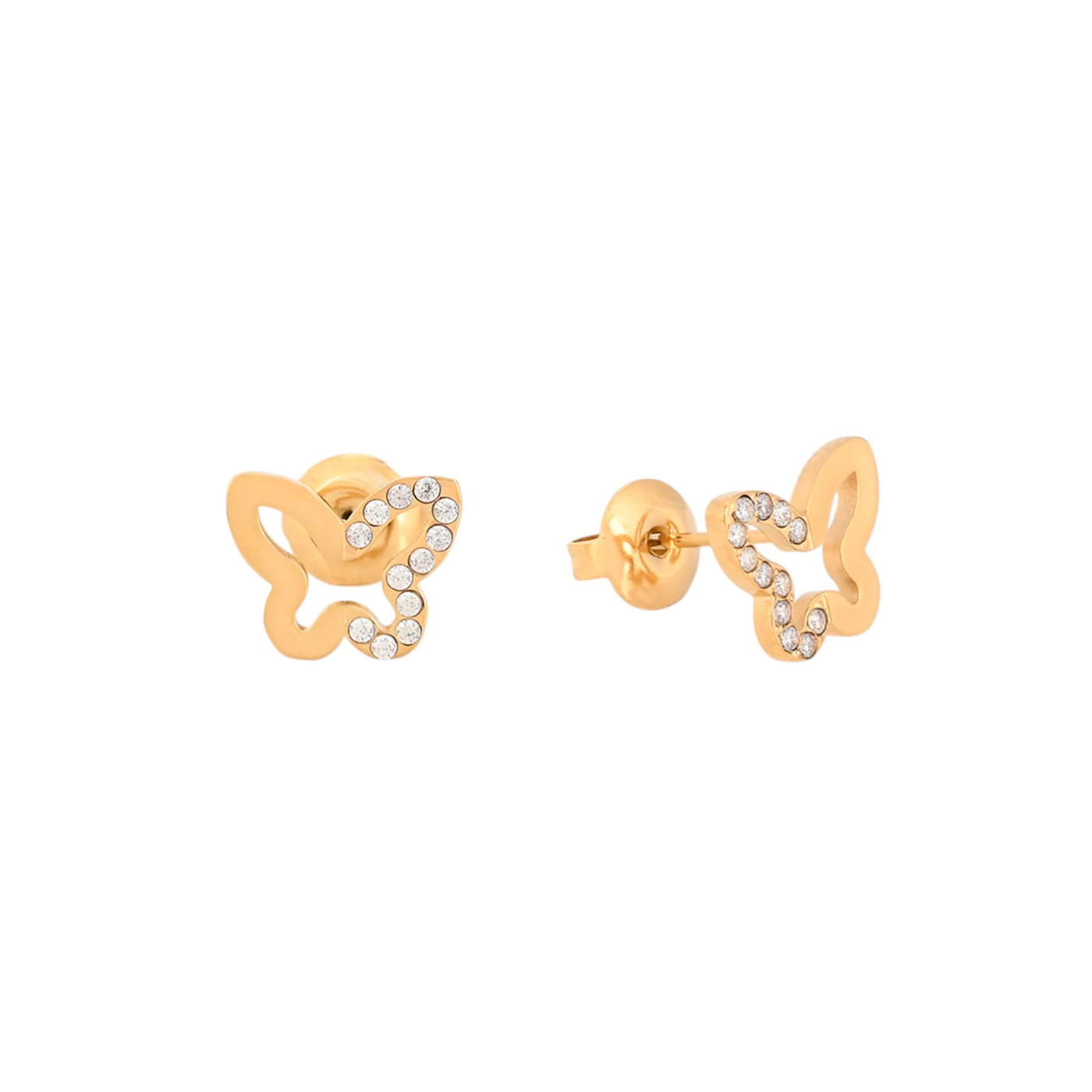 Boucles d\'oreilles en acier brillants papillon GB