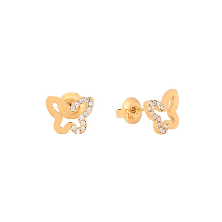 Steel earrings brilliants butterfly GB