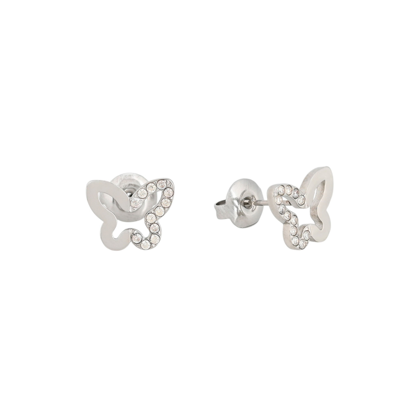 Boucles d\'oreilles en acier brillants papillon GB