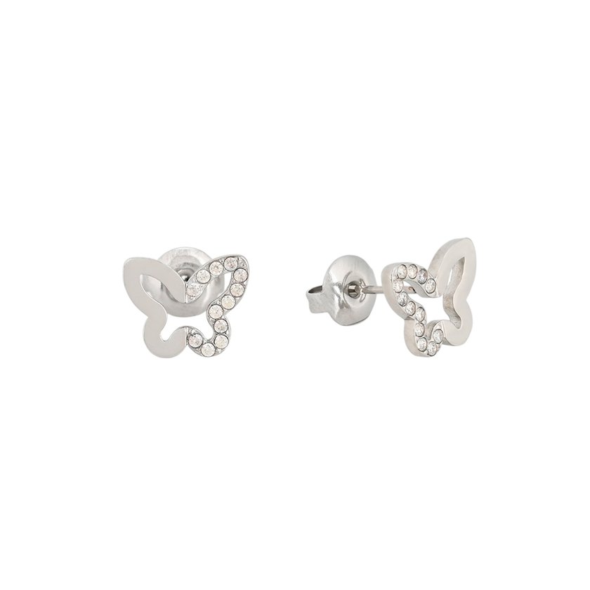 Pendientes en acero brillantes mariposa GB