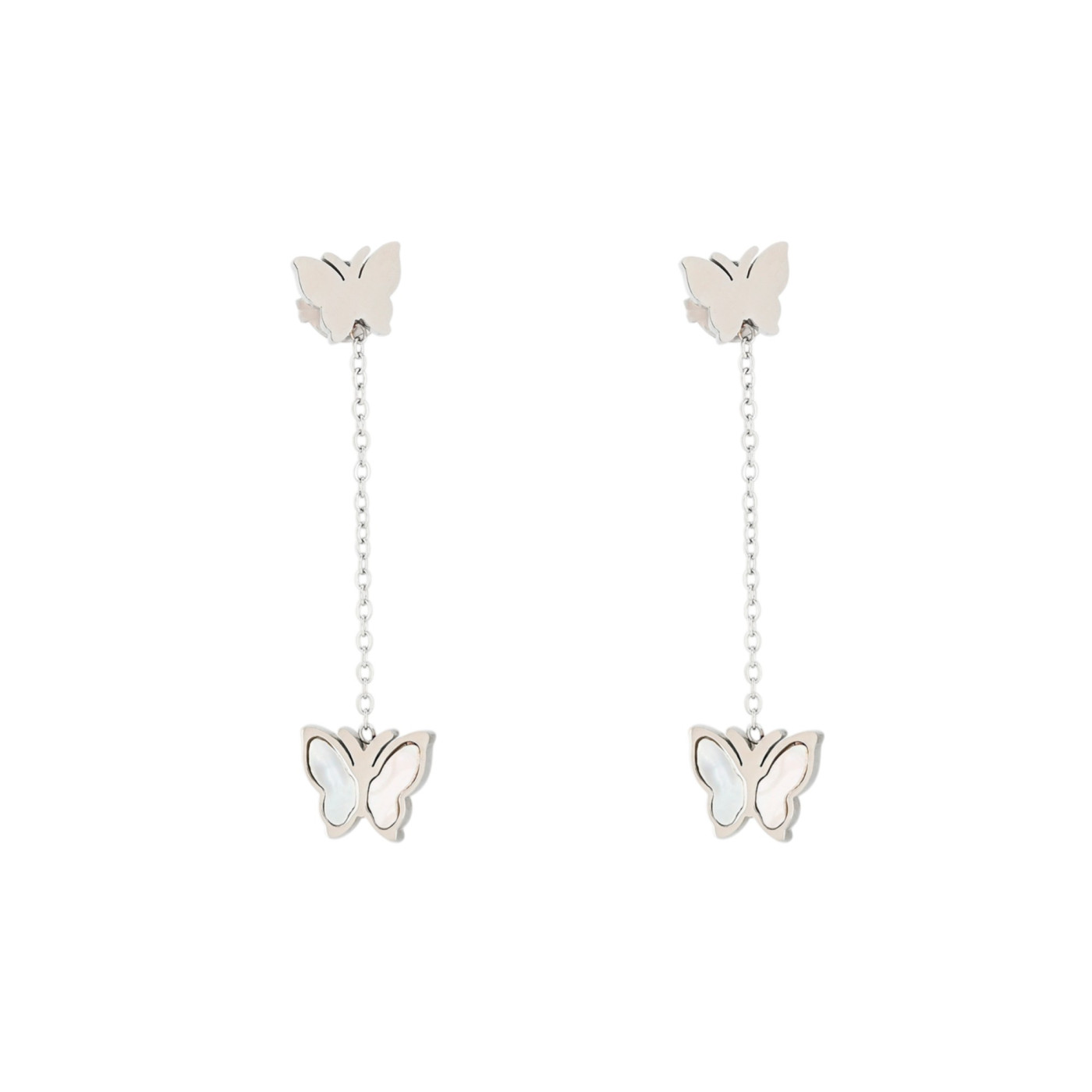 Boucles d\'oreilles en acier de base papillon GB