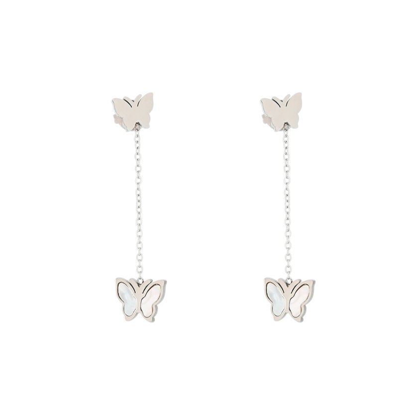 Boucles d'oreilles en acier de base papillon GB