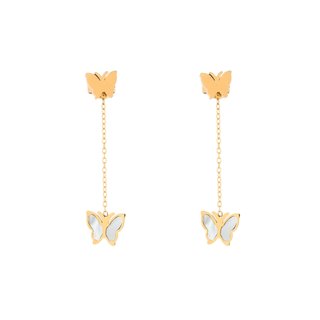 Boucles d'oreilles en acier de base papillon GB