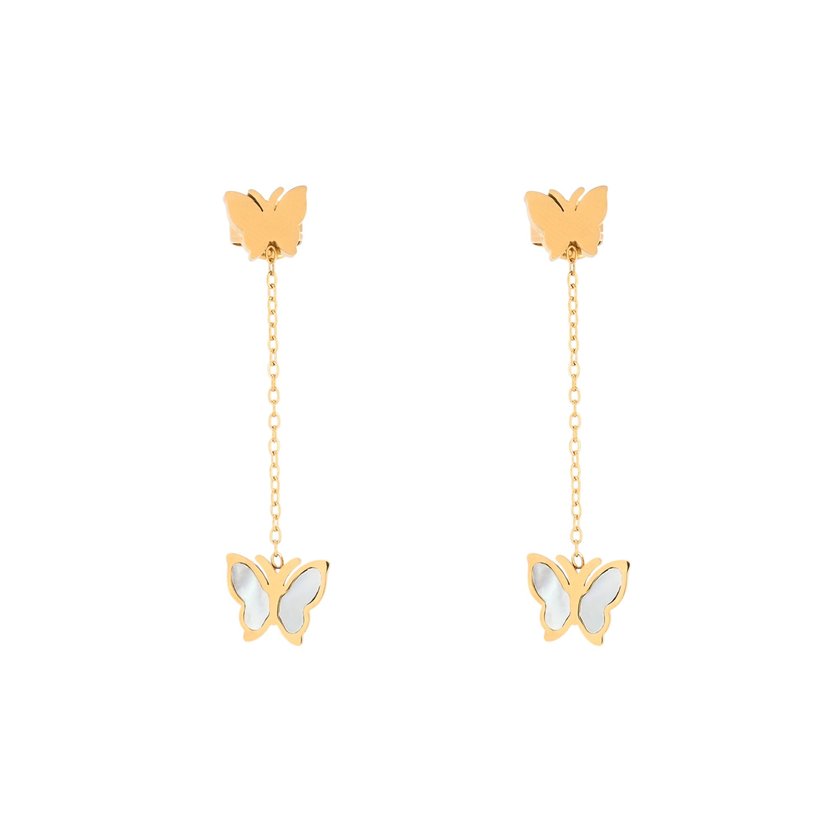 Pendientes en acero básicos mariposa GB