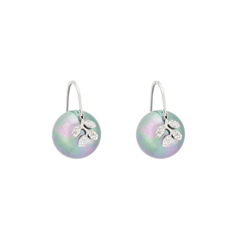 Perlas grises Glamour con hoja